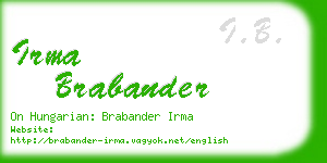 irma brabander business card